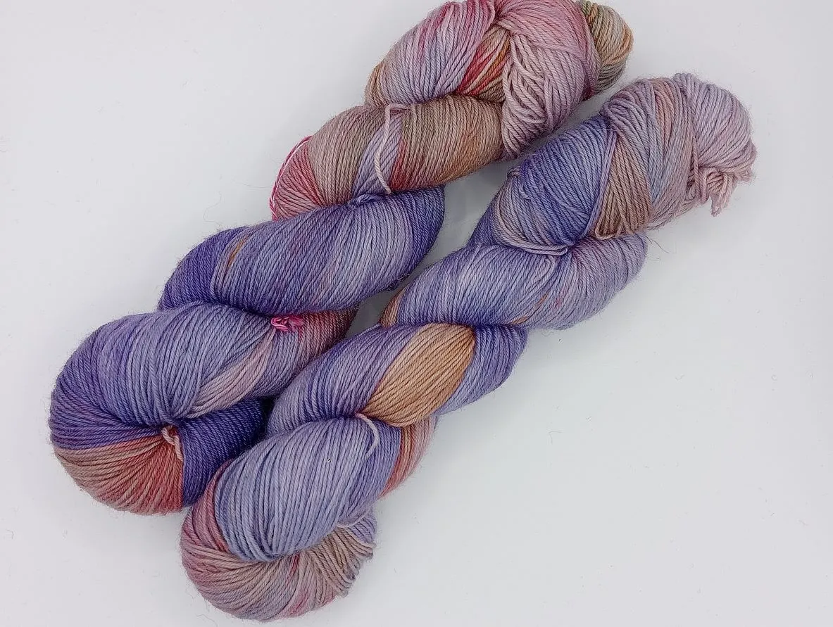 100G Bluefaced Leicester hand dyed Yarn 4 Ply- "A Pocketful of Posies"