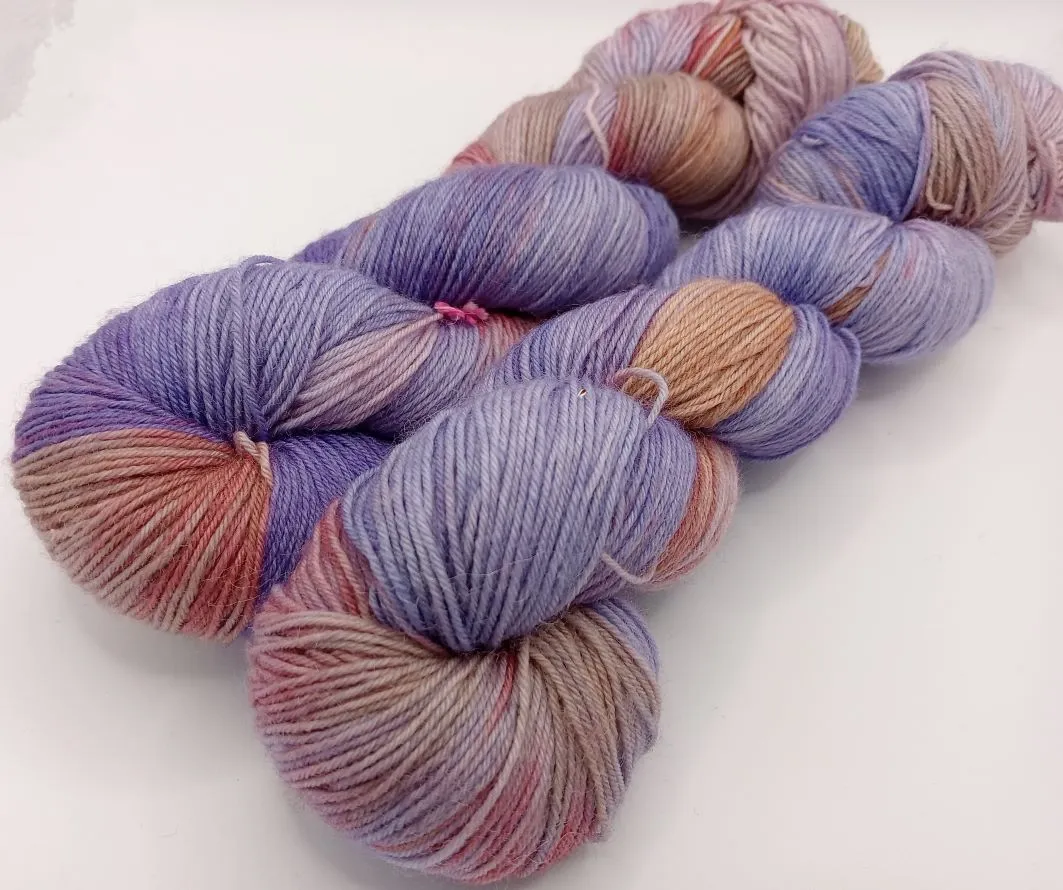 100G Bluefaced Leicester hand dyed Yarn 4 Ply- "A Pocketful of Posies"