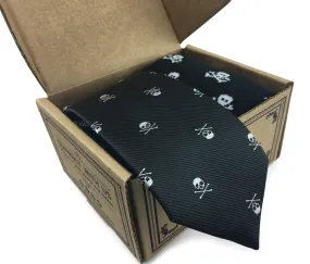 2 Piece Combo Set-Premium cotton skulls socks with matching skinny tie Combo