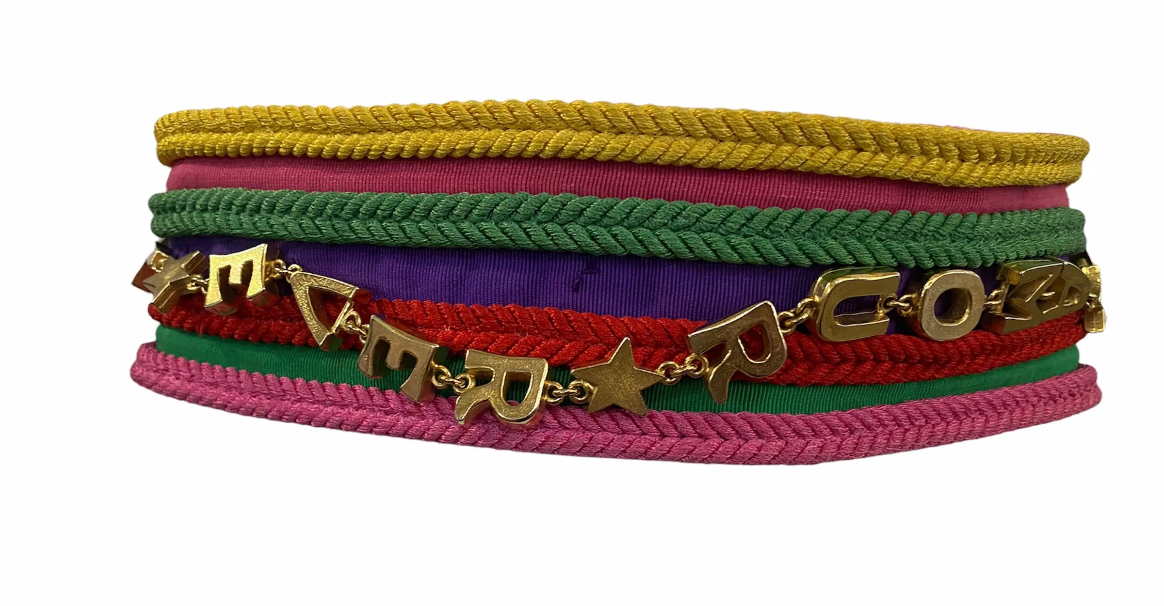 80s Love Rainbow Braided Wide Belt