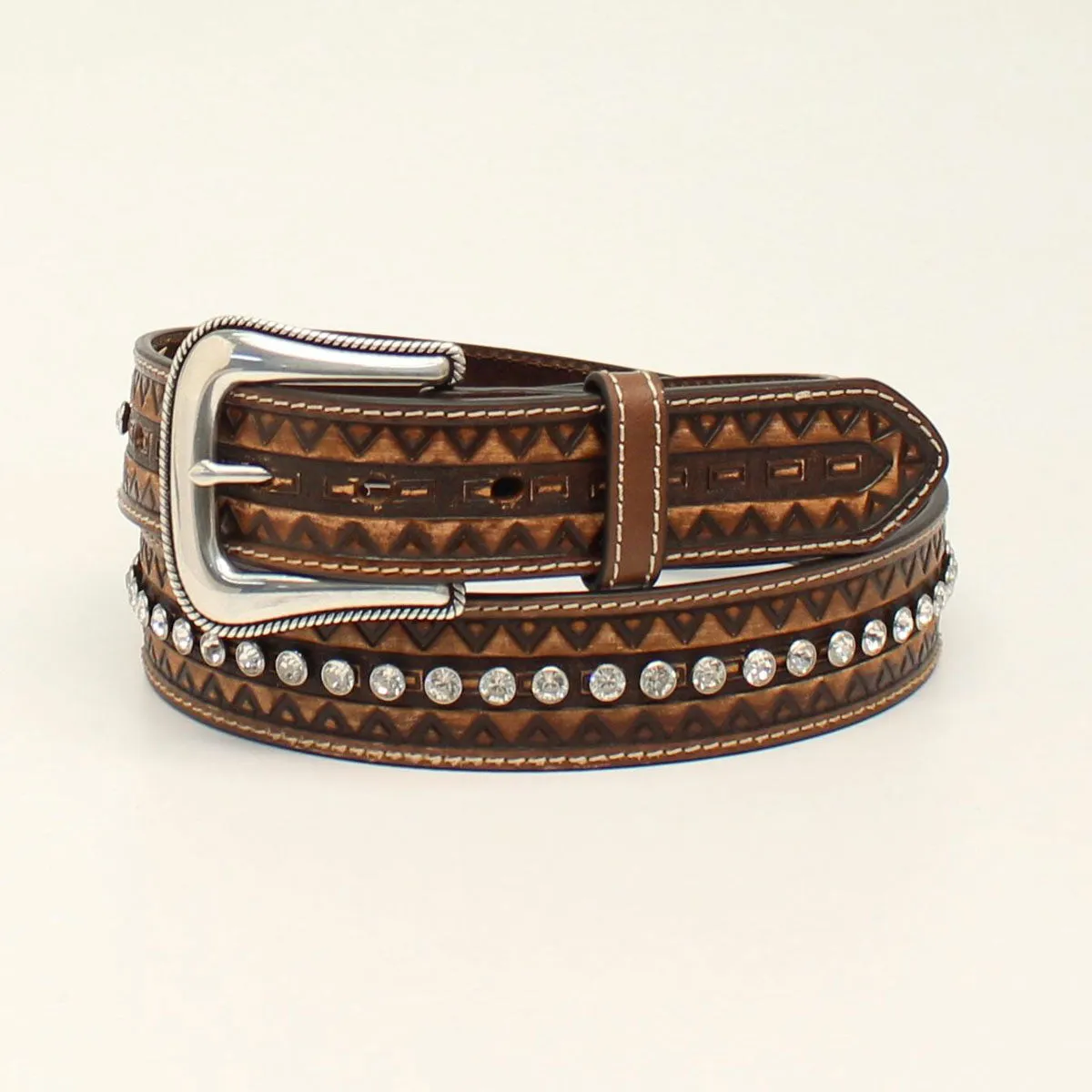 Ariat Women's Zig Zag Pattern Leather Belt