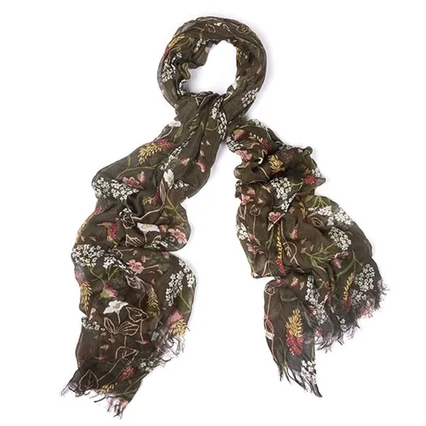 Barbour Ladies Floral Bloom Wrap - Olive