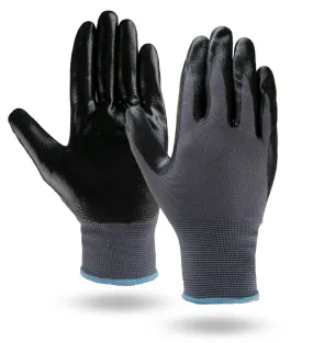 BLACK & GRAY PALM DIPPED GLOVES