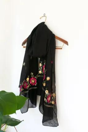 Black Blossom Scarf