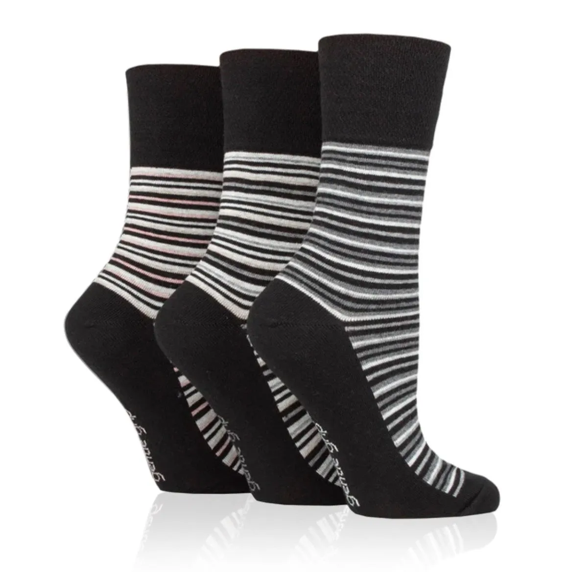 Black Stripes Non Binding Socks for Women