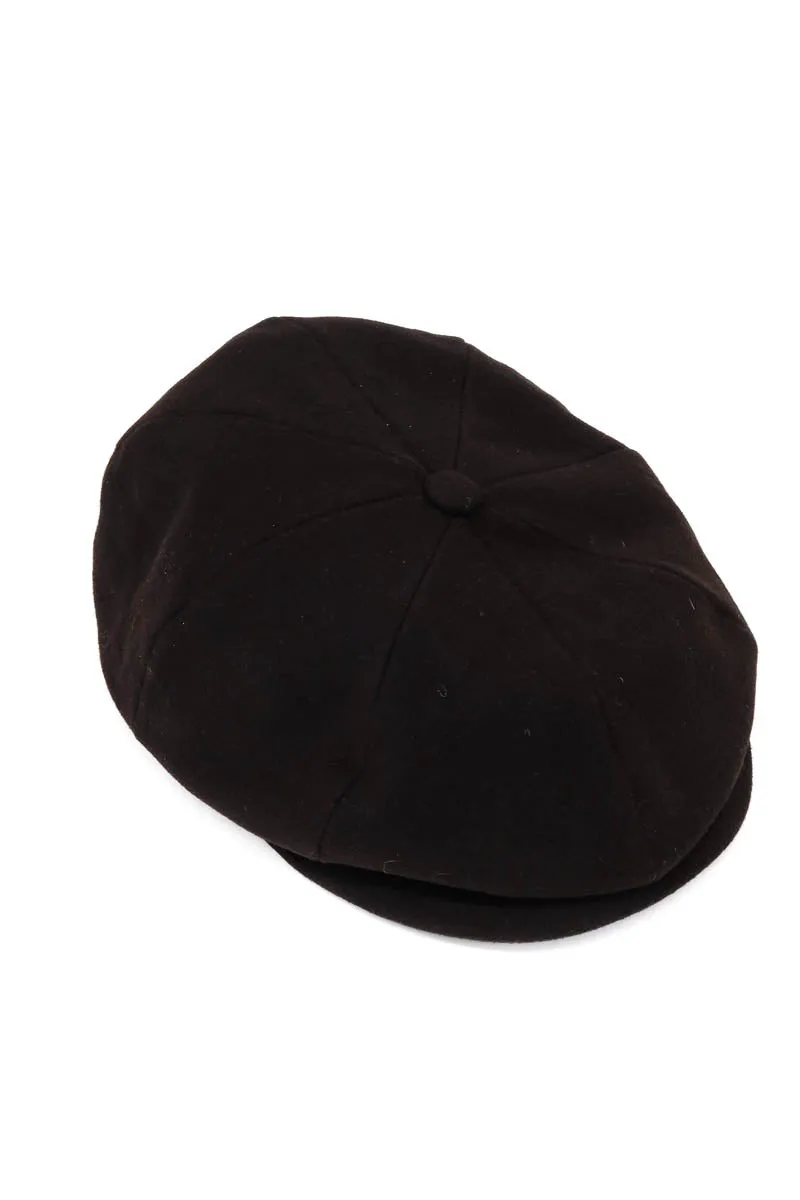 Black Wool Gatsby Men Hat - Wessi