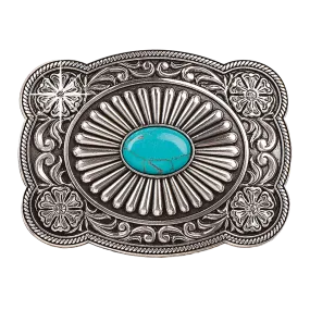 Blazin Roxx Ladies Silver & Turquoise Belt Buckle 37974