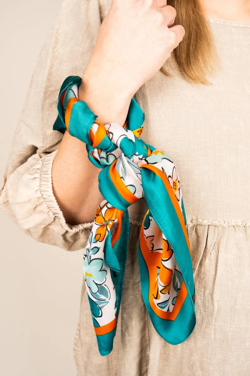 Bloom With A View Square Satin Scarf