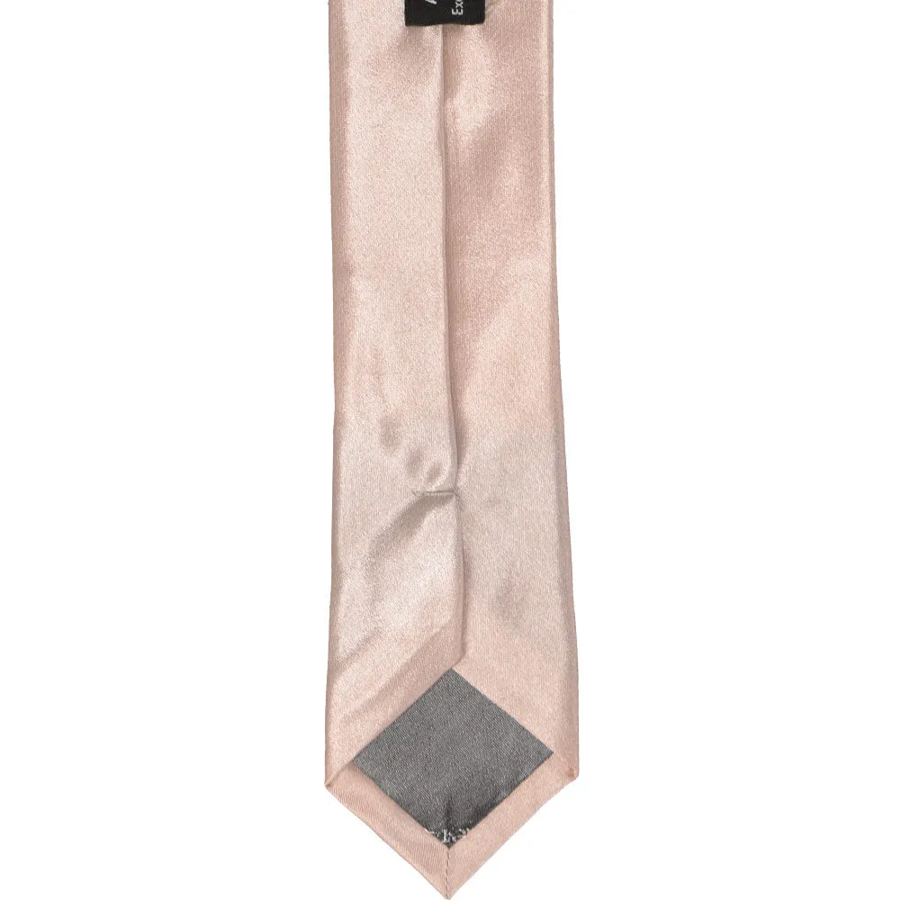 Blush Pink Skinny Solid Color Necktie, 2" Width