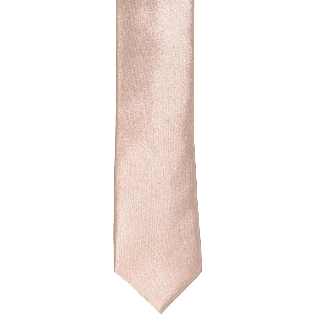 Blush Pink Skinny Solid Color Necktie, 2" Width