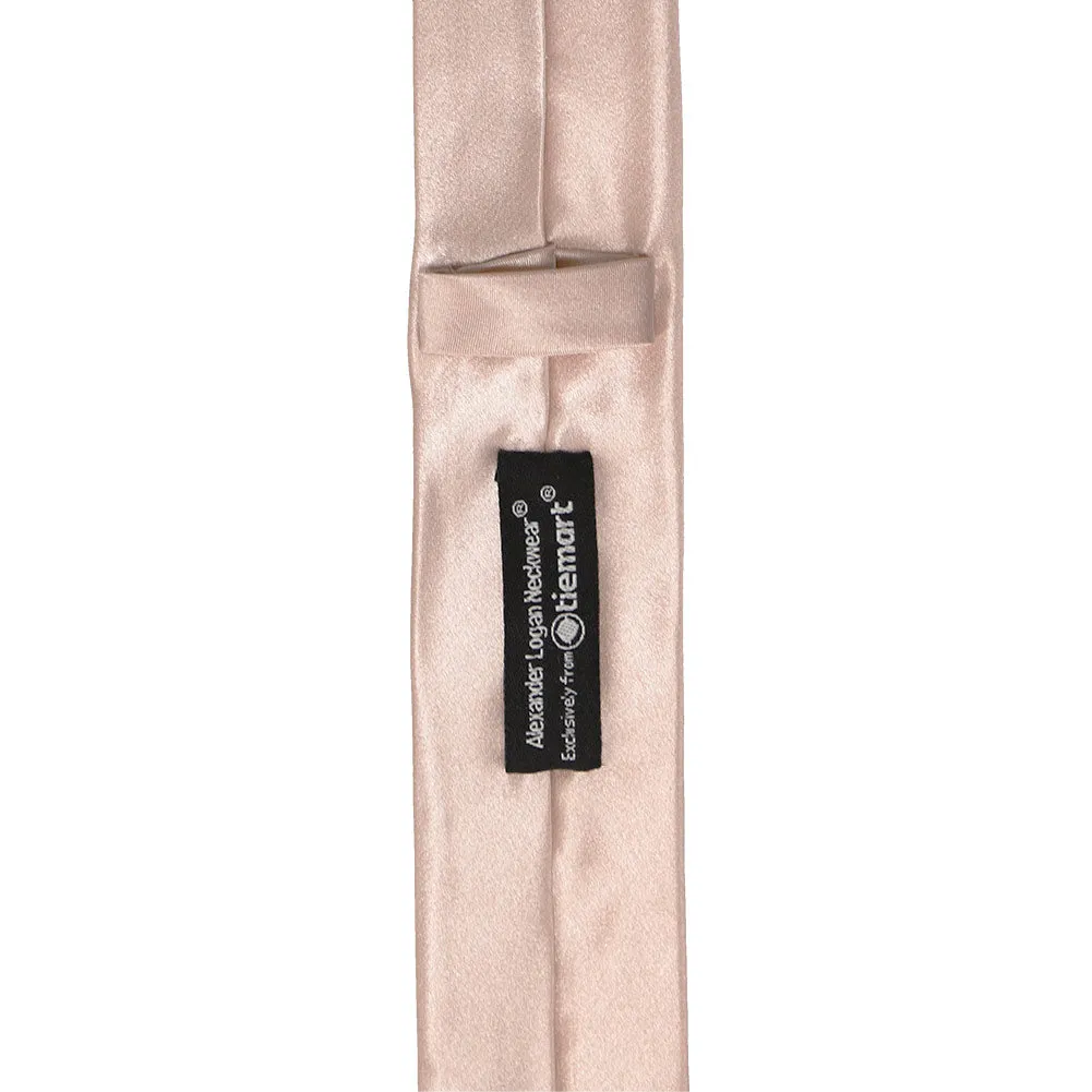 Blush Pink Skinny Solid Color Necktie, 2" Width