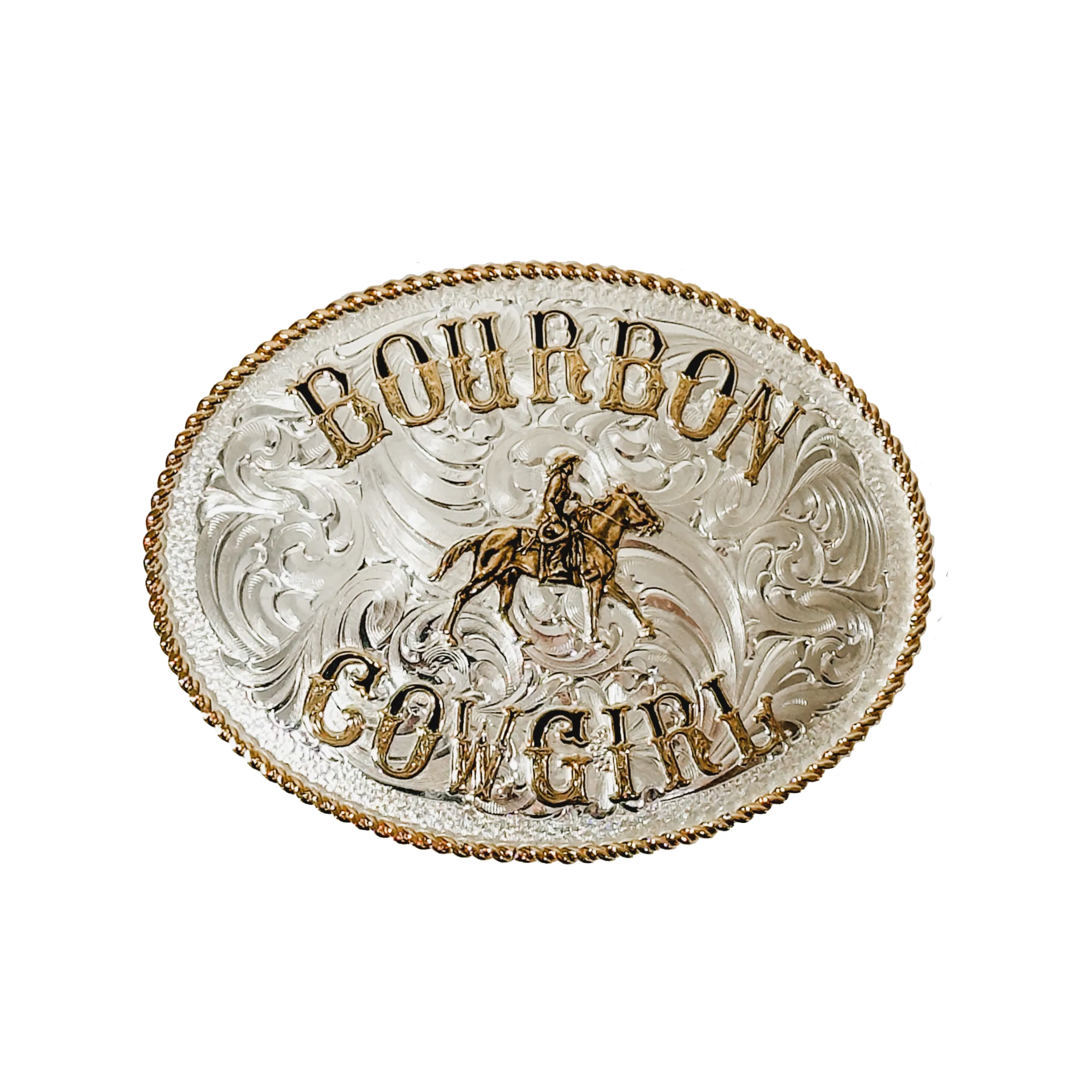 Bourbon Cowgirl Silver Buckle by Montana Silversmiths