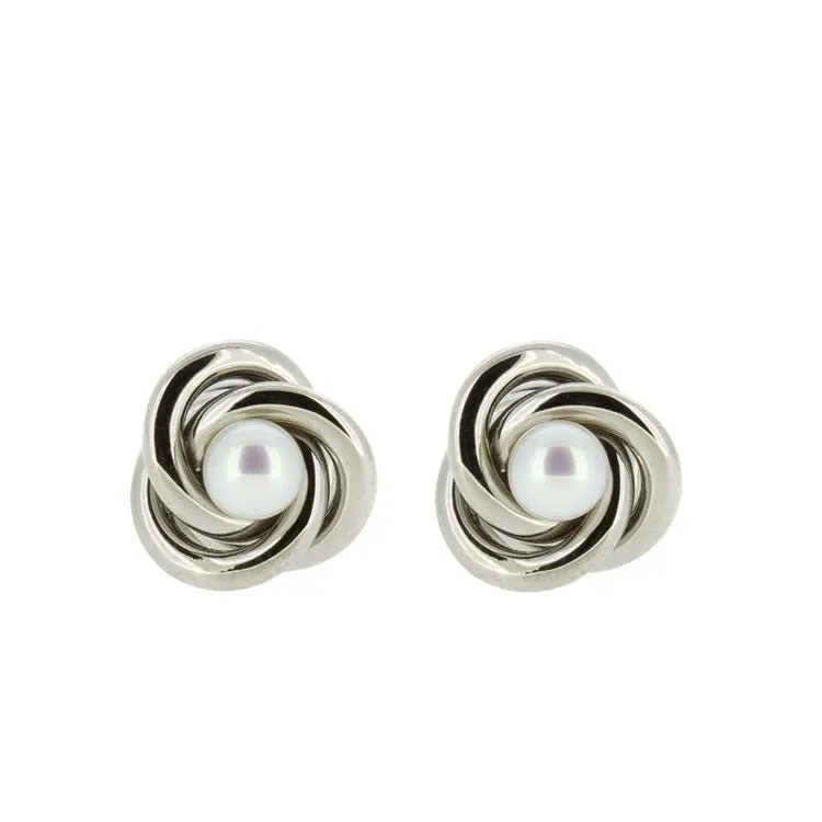 Celtic Knot Titanium Earrings w/ Fresh Water Pearl