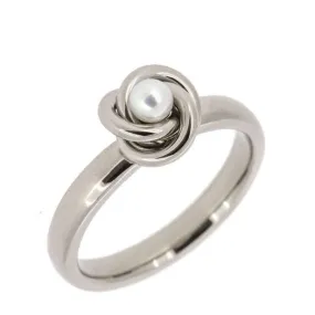 Celtic Knot Titanium Ring w/ Pearl