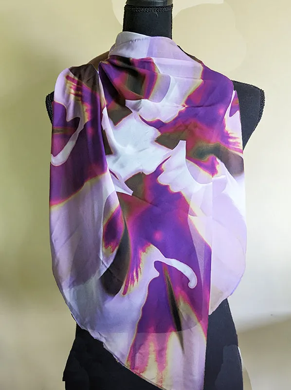 Chiffon Scarf - Purple Amaryllis