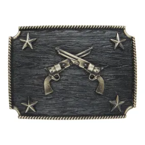 Crossed Pistols with Stars Iconic Classic Buckle