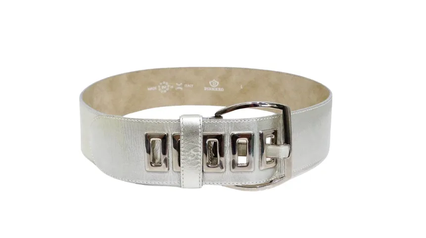 Dismero Patent Champagne Leather Belt