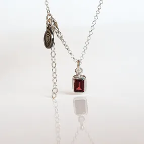 Elegant Red Garnet Silver Necklace Pendant "Vitality"