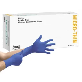 Exam Glove Micro-Touch® Micro-Thin Medium NonSterile Nitrile Standard Cuff Length Textured Fingertips Blue Not Rated - Ansell  Mfr# 6034312