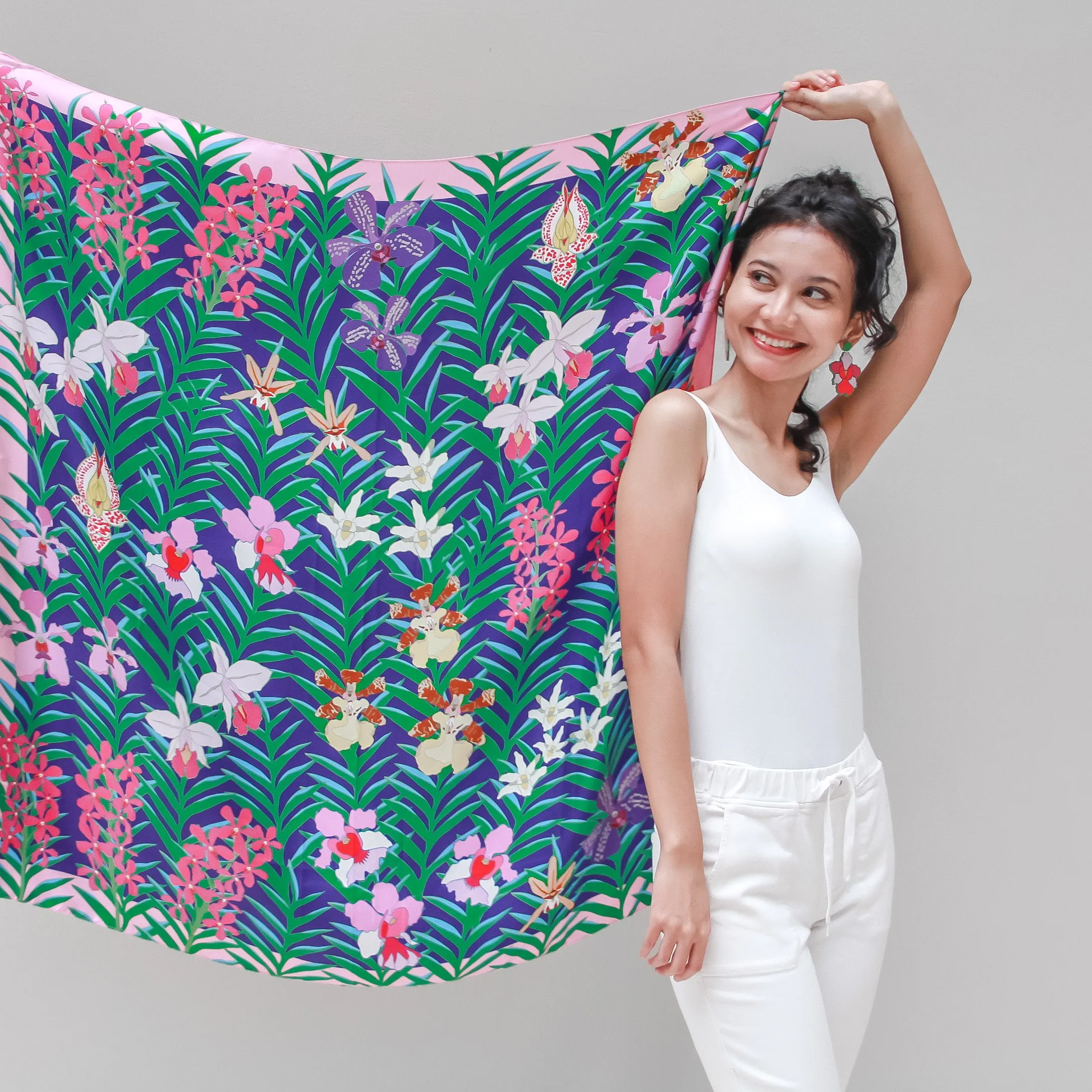 Gardens of Enchanting Delights Premium Silk Scarf