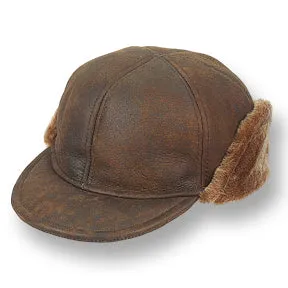 GENUINE LAMBSKIN JOCKEY CAP WITH CUFF - Special Purchase MADE IN USA