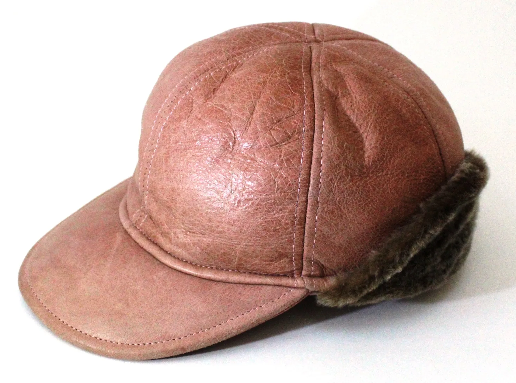 GENUINE LAMBSKIN JOCKEY CAP WITH CUFF - Special Purchase MADE IN USA