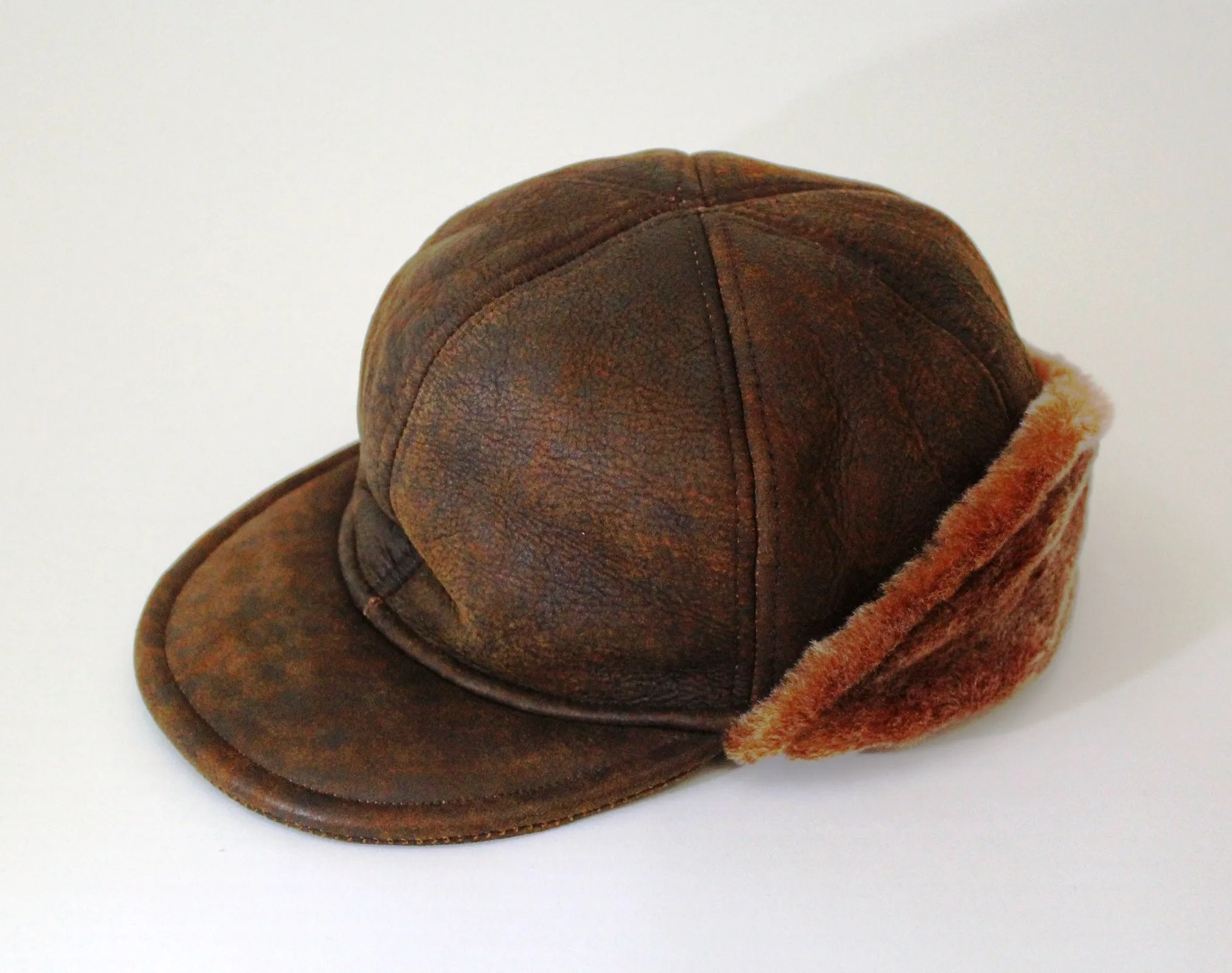 GENUINE LAMBSKIN JOCKEY CAP WITH CUFF - Special Purchase MADE IN USA