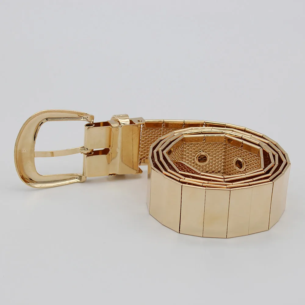 Golden Pin Hole Buckle Belt