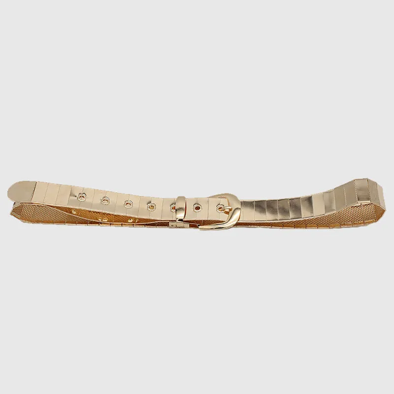 Golden Pin Hole Buckle Belt