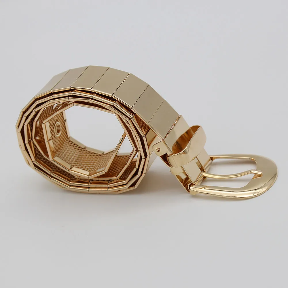 Golden Pin Hole Buckle Belt