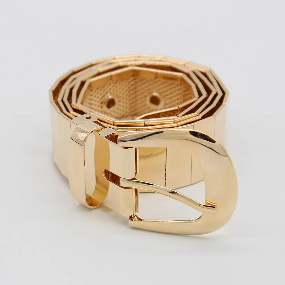 Golden Pin Hole Buckle Belt