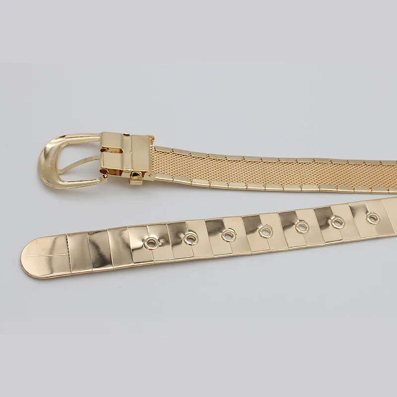 Golden Pin Hole Buckle Belt