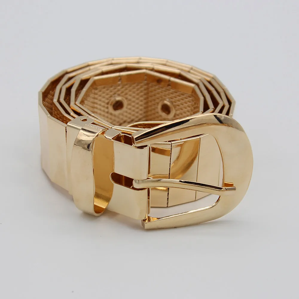 Golden Pin Hole Buckle Belt