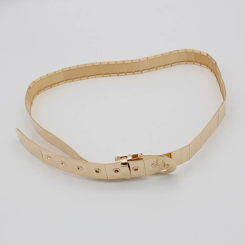 Golden Pin Hole Buckle Belt