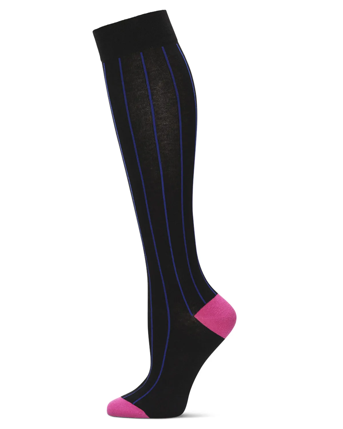 Hot Pinstripe Cotton Blend Knee High Sock