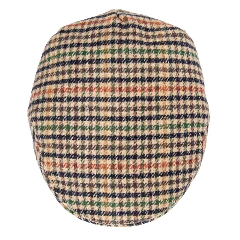 Houndstooth Mini Check Tweed Flat Cap