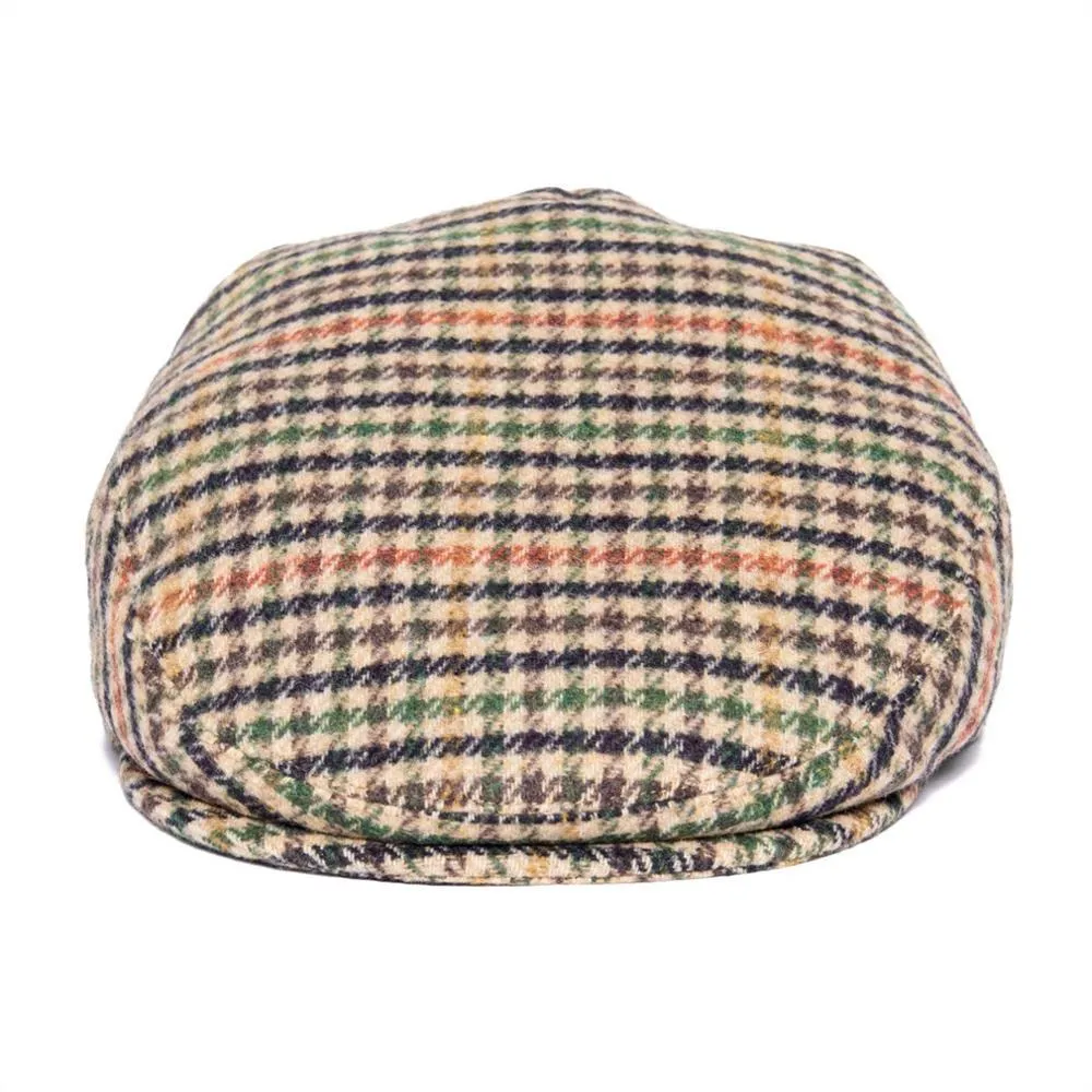 Houndstooth Mini Check Tweed Flat Cap