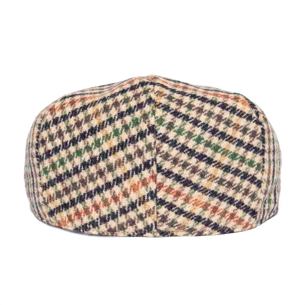 Houndstooth Mini Check Tweed Flat Cap