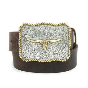 Kids’ 1 1/4" Scalloped Longhorn Buckle Belt