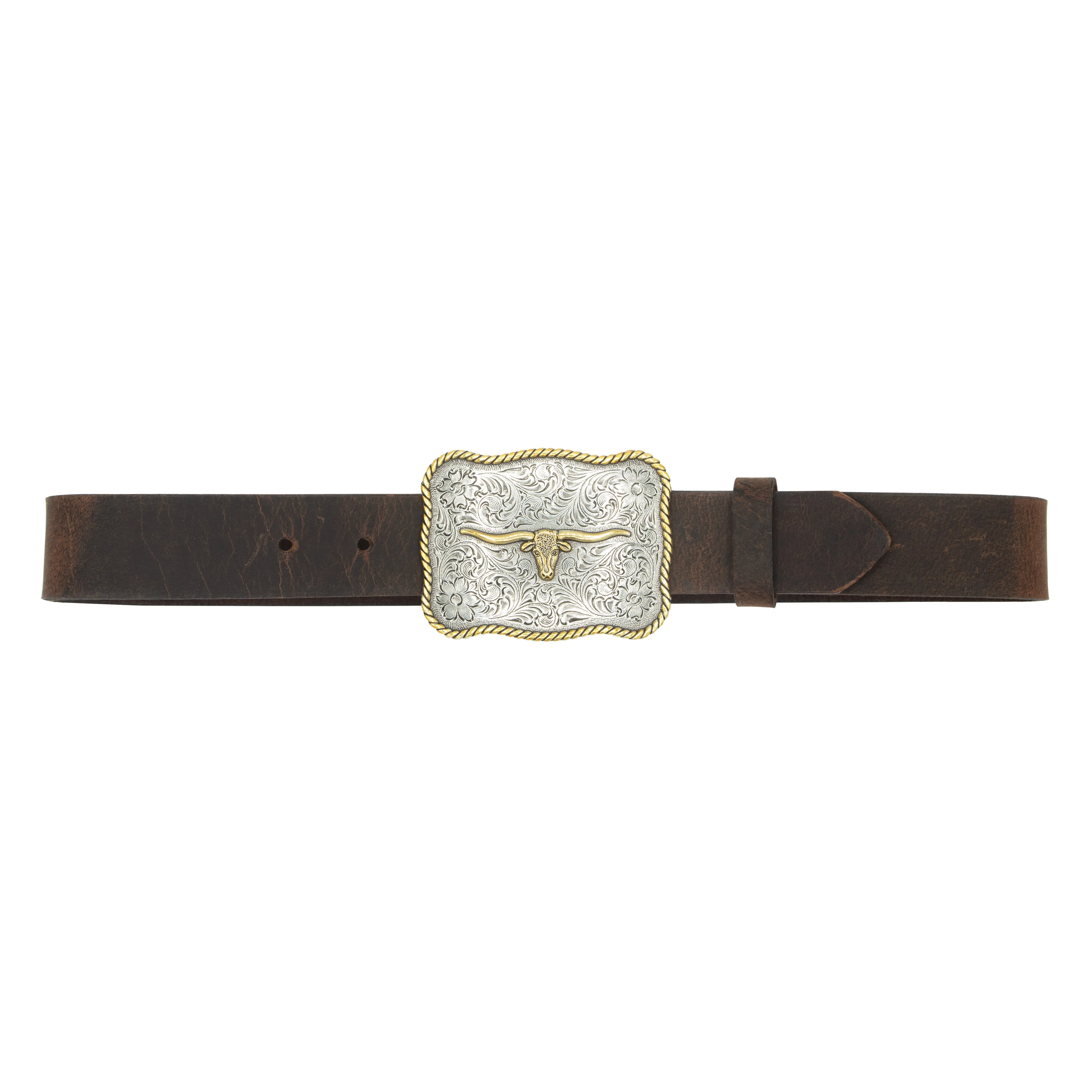 Kids’ 1 1/4" Scalloped Longhorn Buckle Belt