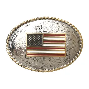 Kids’ Oval American Flag Rope Edge Buckle