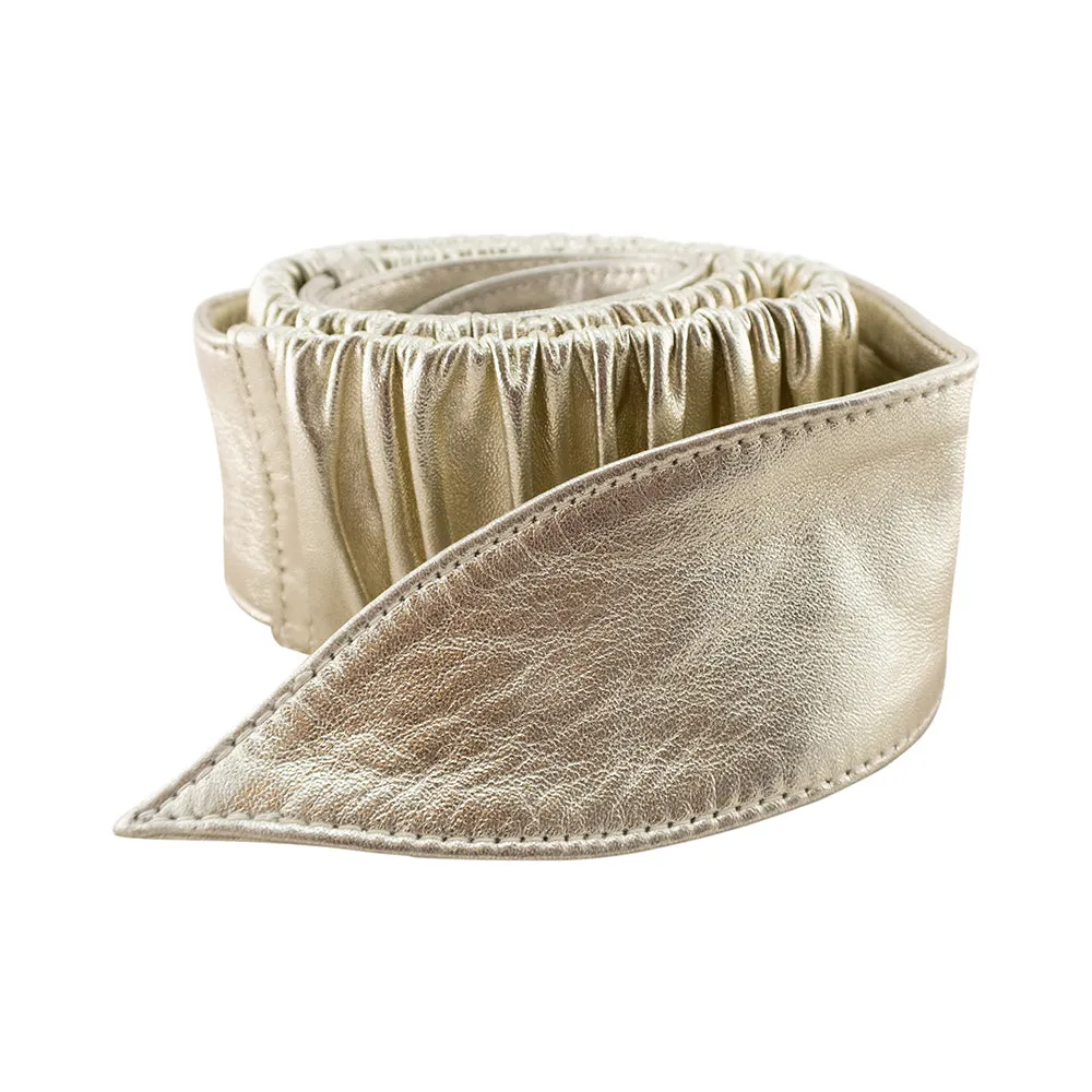 Kitty Wide Stretch Belt | Gold Metallic