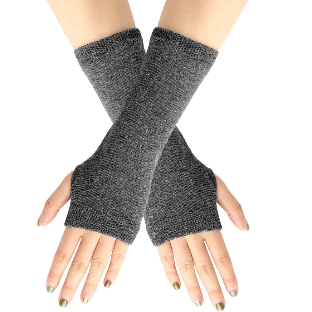 Knitted Finger-leaking Gloves Striped Thin