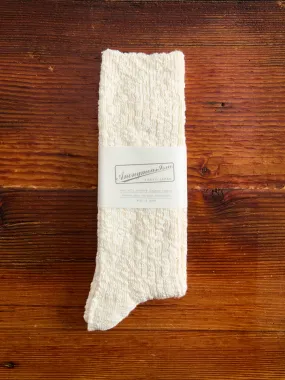 Light Slub Crew Sock in Ivory