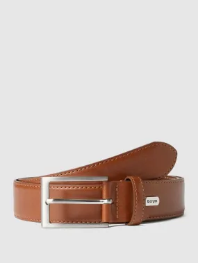 Lloyd Men's Belts leather belt with buckle, cognac color