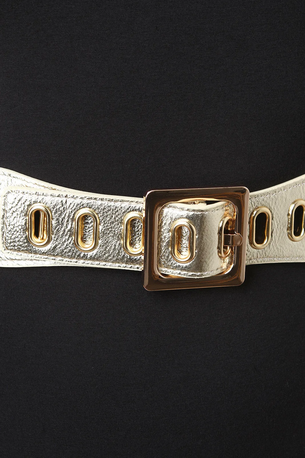 Metallic Square Buckle Belt