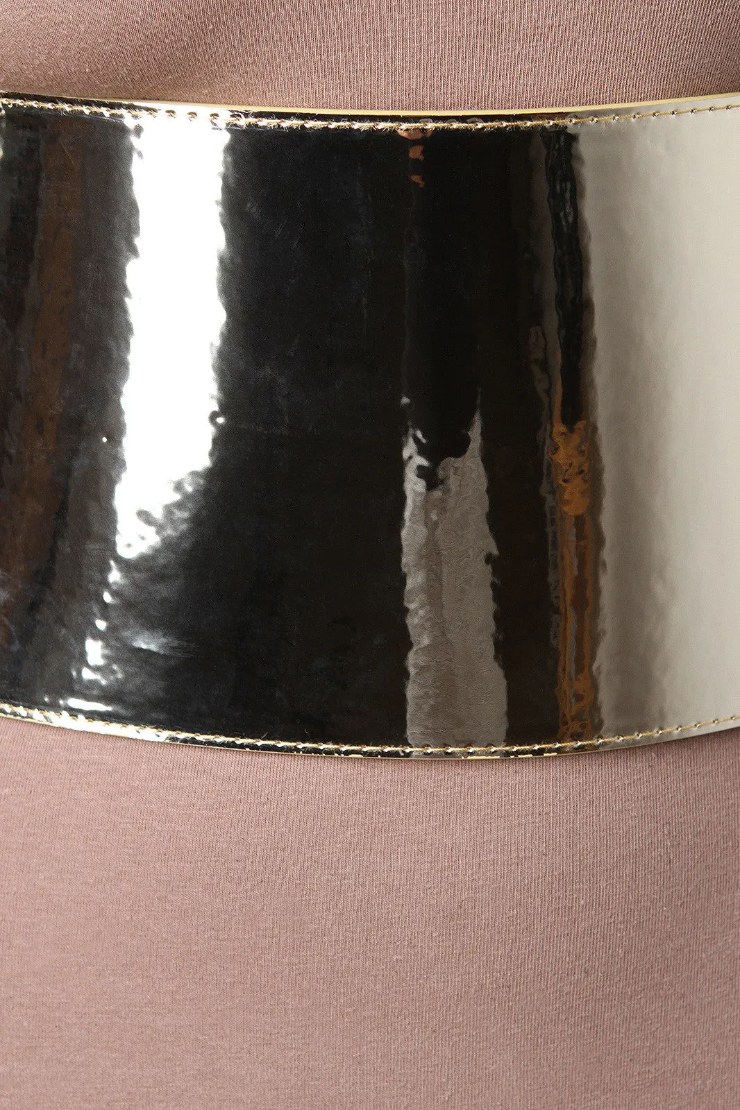 Mirror Metallic Wide Belt