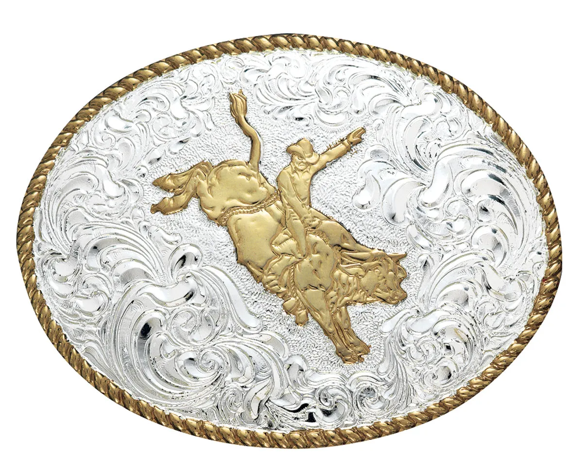 Oval Rope Edge Bull Rider Buckle