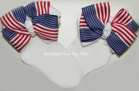 Patriotic USA Flag Bow Socks