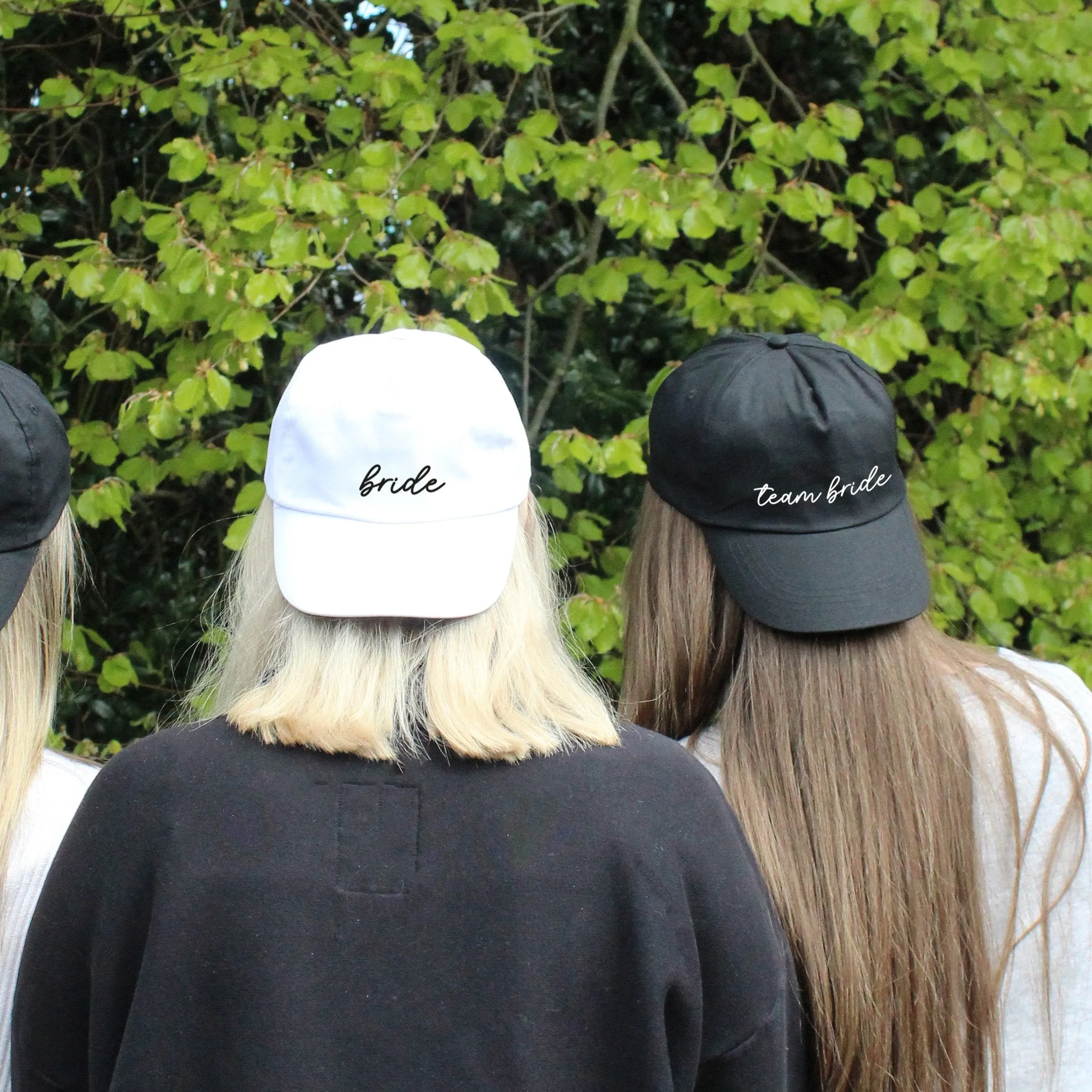 Personalised Black Team Bride & White Bride Caps